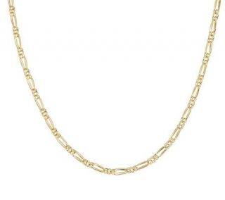 Polished Rolo Design Figaro Necklace 14K Gold 