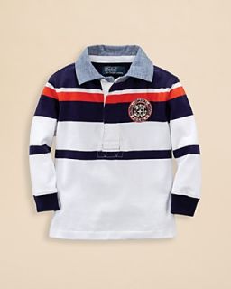 Ralph Lauren Childrenswear Infant Boys' Chambray Collar Rugby Shirt   Sizes 9 24 Months's