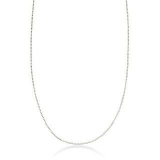 1.4mm 14kt White Gold Box Chain Necklace. 20" Jewelry Products Jewelry