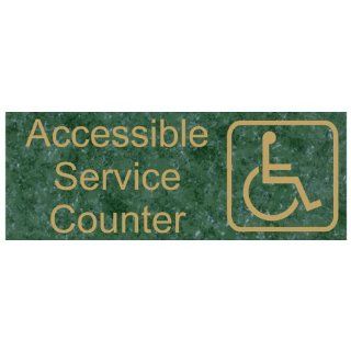 Accessible Service Counter Engraved Sign EGRE 17822 SYM GLDonVerde  Business And Store Signs 
