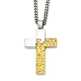 Chisel Stainless Steel Textured Gold IP plated & Polished 20in Necklace Chain Necklaces Jewelry