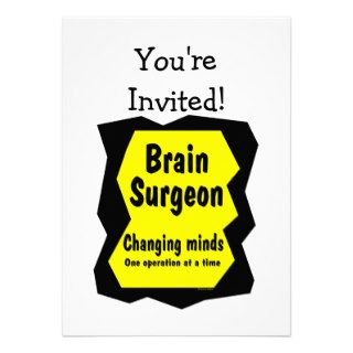 Brain Surgeon Yellow Personalized Invitation