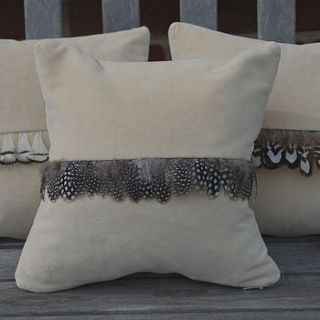 velvet and feather cushion by coco cuscino