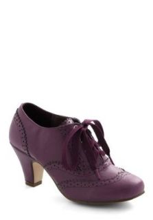 ModCloth Menswear Inspired Dance Instead of Walking Heel in Purple Pumps Shoes Shoes