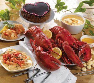 Lobster Gram PLZGR2H LOBSTERPALOOZA GRAM DINNER FOR TWO WITH 1.5 LB LOBSTERS  Lobster Seafood  Grocery & Gourmet Food