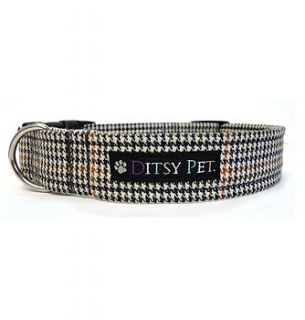 buckingham tweed dog collar by ditsy pet