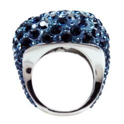Sterling Silver Shades of Blue Crystal Ring Crystal, Glass & Bead Rings