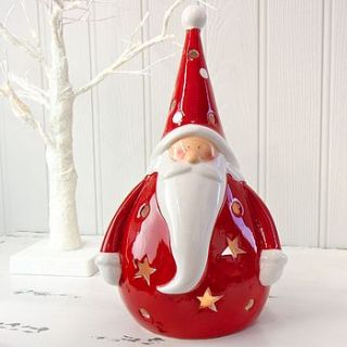 ceramic santa tealight holder by lisa angel homeware and gifts