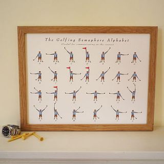 golfing semaphore alphabet print by glyn west design