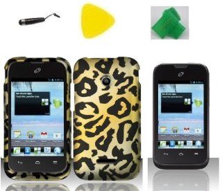 Cheetah Phone Case Cover Cell Phone Accessory + Yellow Pry Tool + Screen Protector + Stylus Pen + EXTREME Band for Huawei Inspira H867G / Glory H868c / Huawei Prism 2 II T Mobile Prism 2 II U8686 Cell Phones & Accessories
