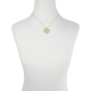 14K Gold Diamond Accent Filigree Heart on 18in Necklace