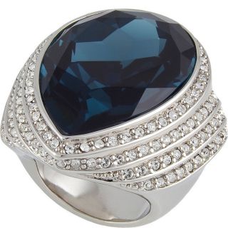 Michelle Monroe Large Dark Blue Pear shape Ring