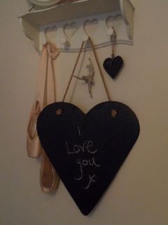 slate heart noticeboard by slate gift company
