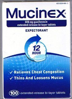 Mucinex 500 Tablets Immediate Extended Release Tablets (600mg) Health & Personal Care