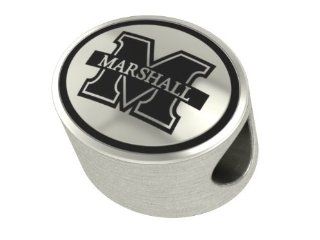 Marshall University College Bead Fits Most Pandora Style Bracelets Including Pandora, Chamilia, Biagi, Zable, Troll and More. High Quality Bead in Stock for Immediate Shipping Jewelry