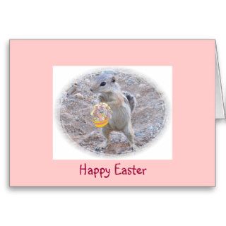 Cute Squirrel w/ Easter Basket Greeting Card