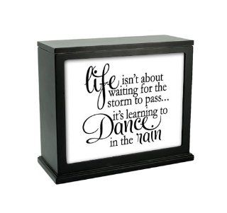 Jada Venia / Kindred Hearts   Inspirational Accent Lamp / Light Box Insert "Life isn't about waiting for the storm to passit's about learning to dance in the rain" (9 3/4" x 7 1/2")   #1 236