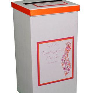 personalised indian peacock wedding post box by dreams to reality design ltd