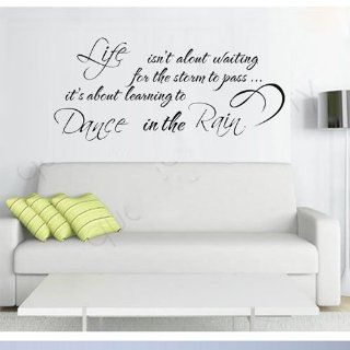 15.7" X 31.5" Life Isn't About Waiting for the Storm to Pass It's Learning to Dance in the Rain Wall Sticker Mural DIY Vinyl Dcor for Room Home.  Nursery Wall Decor  Baby