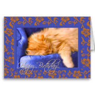 Happy Birthday Orange Tabby Greeting Card