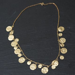 hammered gold disc necklace by rochelle shepherd jewels