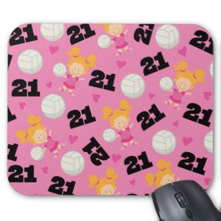 Gift Idea For Girls Volleyball Player Number 21 Mouse Pads