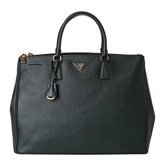 Prada Hunter Green Saffiano Leather Top handle Tote Bag Prada Designer Handbags