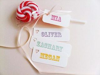 unique personalised tags with lollies by katie sue design co