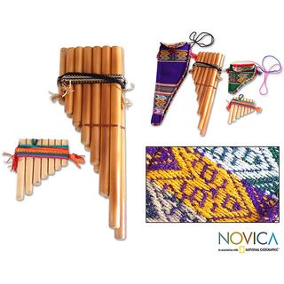 Set of 2 Handcrafted Bamboo 'Inca Serenade' Zampona Panpipes (Peru) Novica Musical Instruments