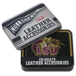 LSU Tigers Men's Black Leather Bi fold Wallet College Themed