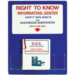 NMC RTK 2 Piece Information Center Kit, "RIGHT TO KNOW INFORMATION CENTER", 24" Width x 30" Height, Blue/Red on White Industrial Warning Signs