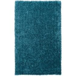 Hand Woven Blue Ferta Polyester Soft Shag Rug (8' x 10') 7x9   10x14 Rugs