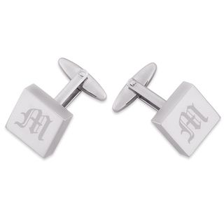 Stainless Steel Engraved Square Cuff Links Cuff Links