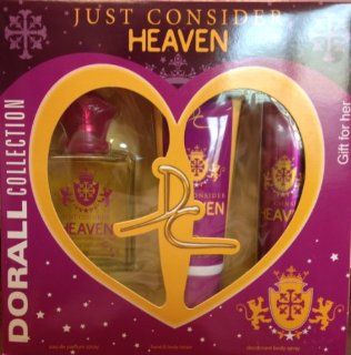 Just Consider Heaven Gift for Her By Dorall Collection Eau De Parfum Spray + Hand & Body Lotion + Deodorant Body Spray  Fragrance Sets  Beauty