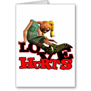 LOVE HURTS EMO POUTING GIRL CARD