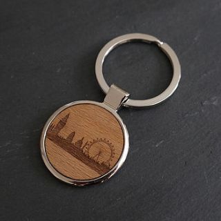 wooden london skyline key ring by maria allen boutique