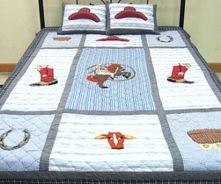 cowboy quilted bedspread only two left by rhubarb crumble
