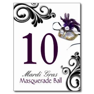 Table Numbers   Masquerade Ball Post Card