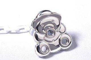 baby teddy silver dummy clip baby gift by silver dummy clips