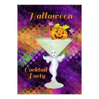 Halloween Cocktail Party Pumpkin Personalized Invitation