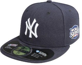 New Era New York Yankees Navy Blue 2009 ALCS Champions On Field Fitted Hat w /2009 World Series Patch  Sports Related Merchandise  Sports & Outdoors