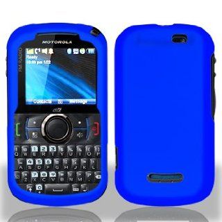 Blue Rubberized Hard Plastic Case for Motorola i475 Clutch+ Cell Phones & Accessories