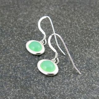 chrysoprase single drop earrings by kinnari