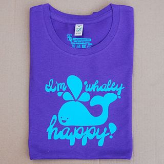 'i'm whaley happy' adult t shirt by tee and toast