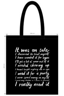 'it was on sale' canvas tote bag by karin Åkesson