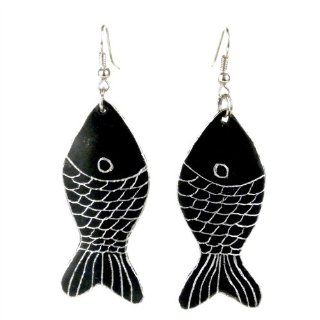 Recycled Aluminum Pan Fish Earrings Dangle Earrings Jewelry