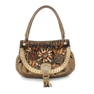 Sharif Couture Art Deco Snake Embossed Leather Hobo