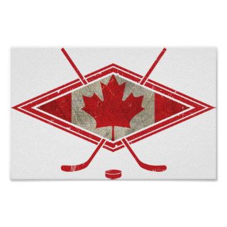 Canadian Hockey Flag Logo Print