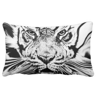 Animal Art, Black and White, Tiger Throw Pillows