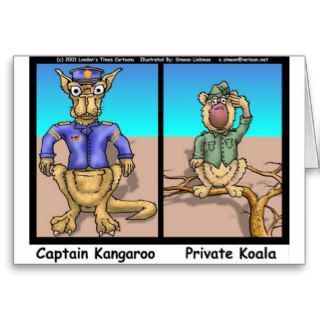 Funny Kangaroos & Koala Funny Cartoon Gifts Tees Greeting Card